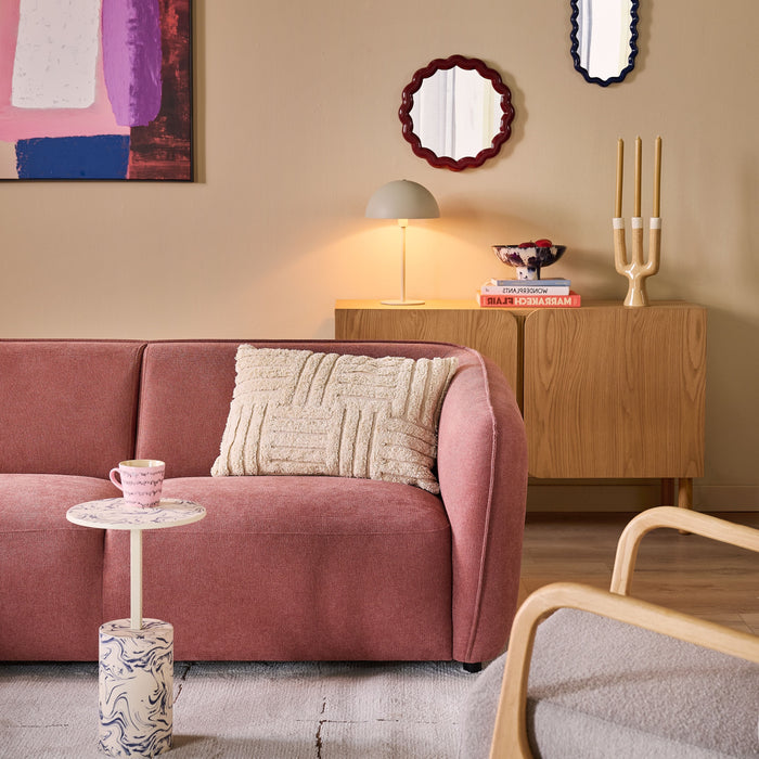 by fonQ Soft Hoekbank Links - Open Eind - Micro Chenille - Oud Roze