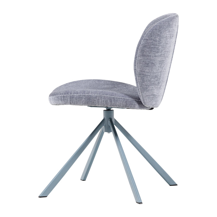 WOOOD Femke Eetkamerstoel - Chenille - Blauw