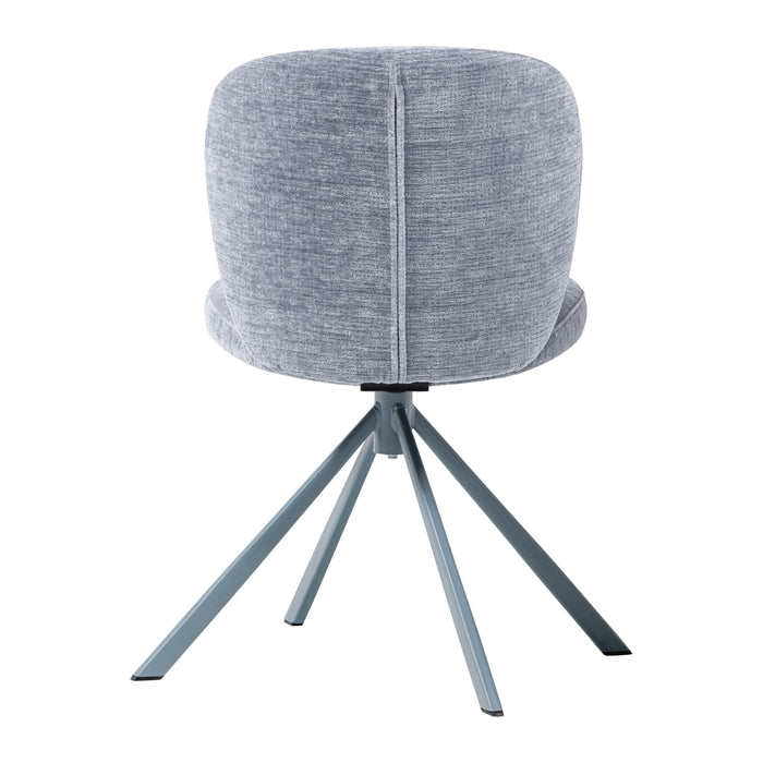 WOOOD Femke Eetkamerstoel - Chenille - Blauw