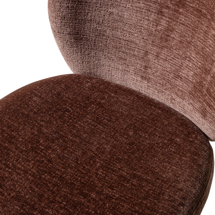 WOOOD Femke Eetkamerstoel - Chenille - Bruin