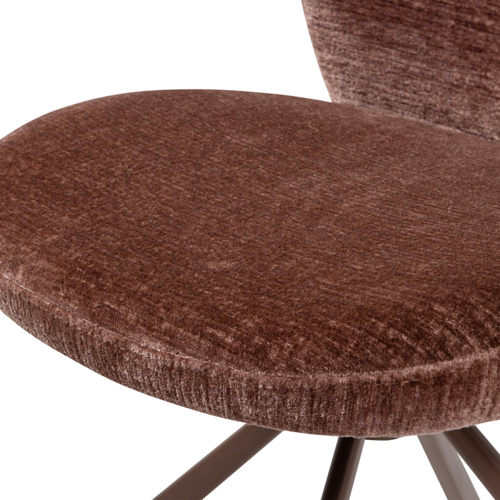 WOOOD Femke Eetkamerstoel - Chenille - Bruin