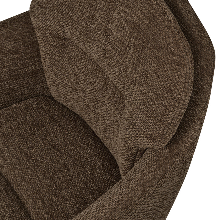 WOOOD Runa Eetkamerstoel - Chenille - Warm Bruin