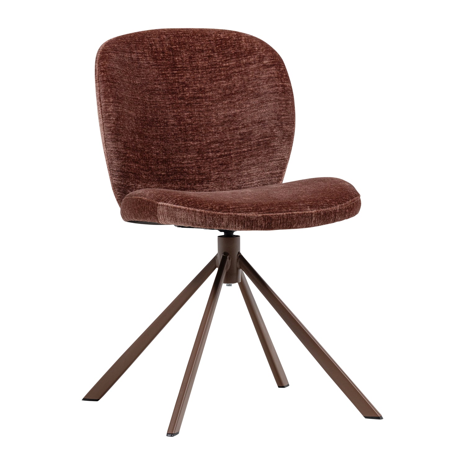 WOOOD Femke Eetkamerstoel - Chenille - Bruin