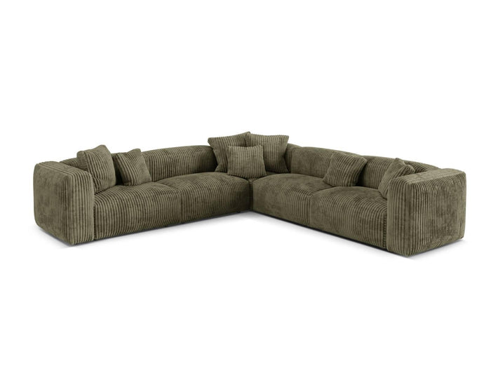 Micadoni 5-zits hoekbank Martina ribstof
