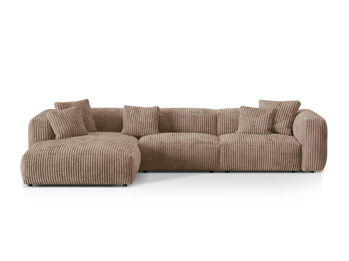 Micadoni 3-zits hoekbank Martina ribstof links