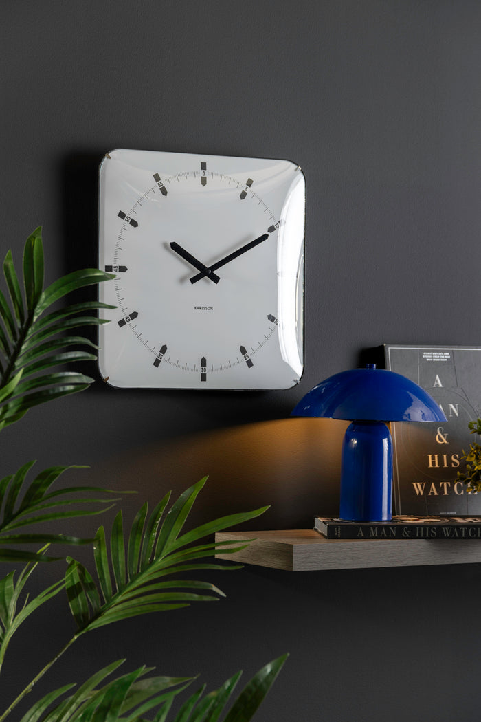 Karlsson - Wandklok Sucinto Dome Vierkant - Wit