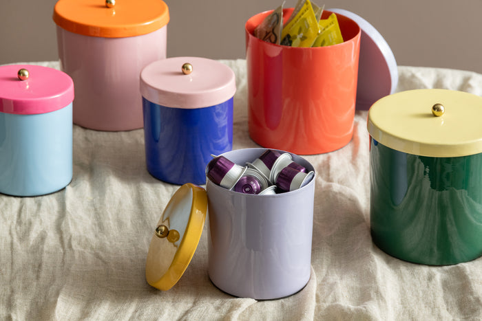 Present Time - Storage Jar Double Funky Retro - Roze & Oranje