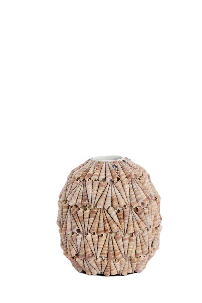 Light & Living - Vaas SHELL - Ø20.5x21.5 cm - Bruin