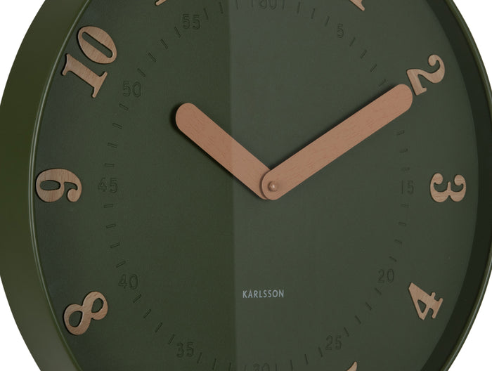 Karlsson - Wandklok Amena - Luxury green- Ø40cm