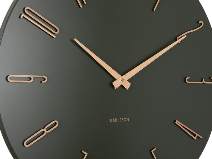 Karlsson - Wandklok Esmerado Large - Luxury green- Ø60cm