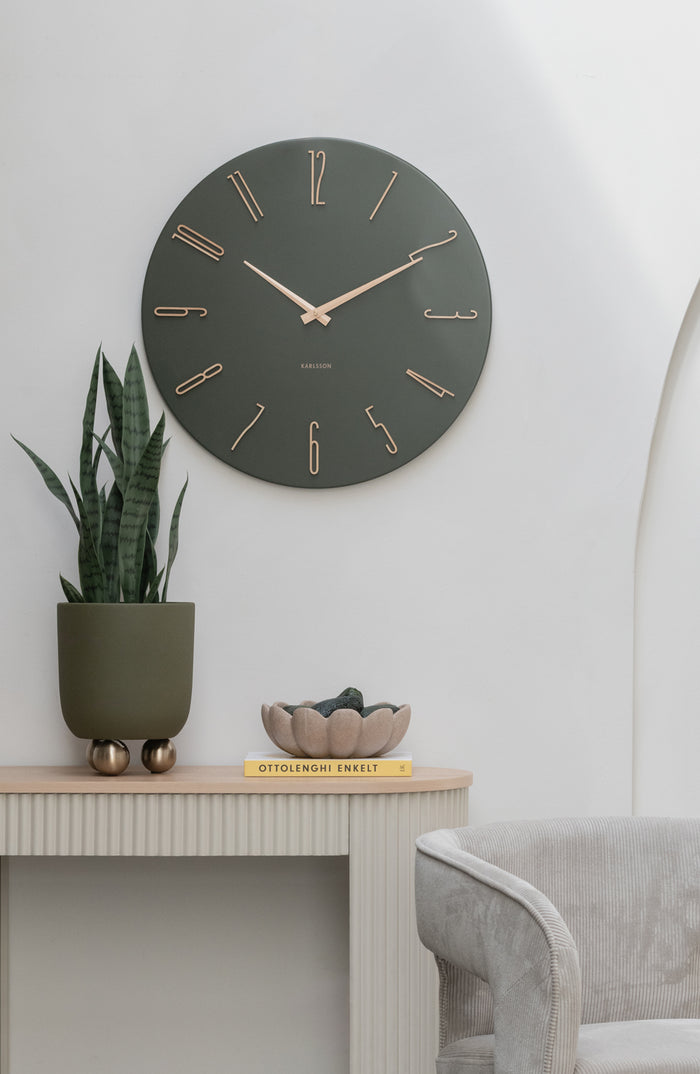 Karlsson - Wandklok Esmerado Large - Luxury green- Ø60cm