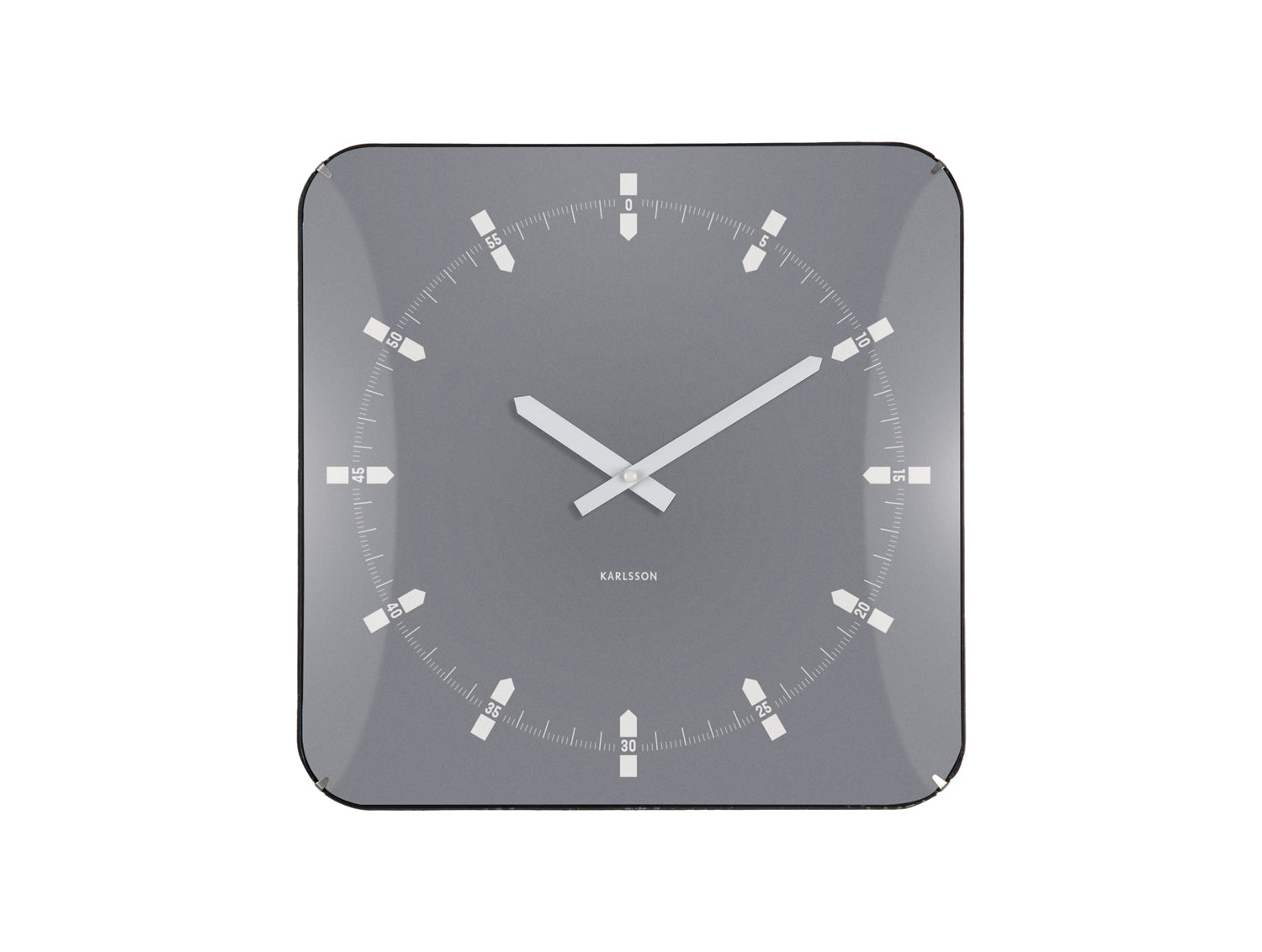 Karlsson - Wandklok Sucinto Dome Vierkant - Cool grey