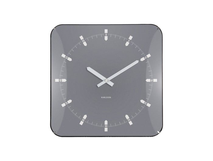 Karlsson - Wandklok Sucinto Dome Vierkant - Cool grey