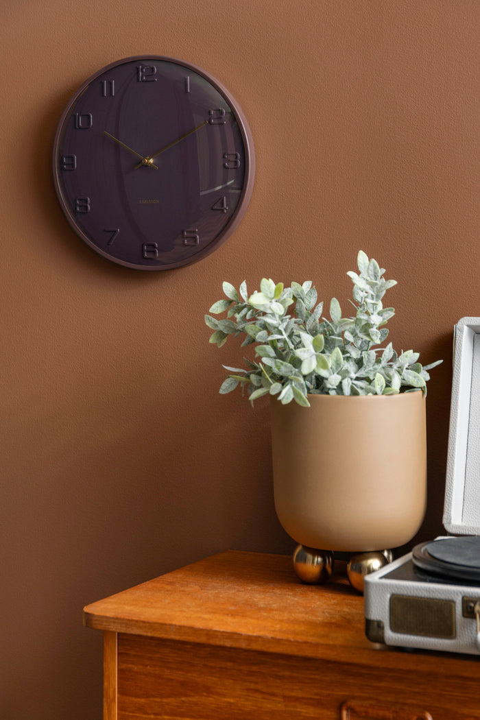 Karlsson - Wandklok Fuerte Dome - Earth brown- Ø30,5cm