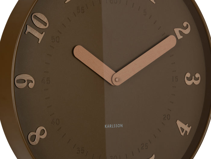 Karlsson - Wandklok Amena - Mocha brown- Ø40cm
