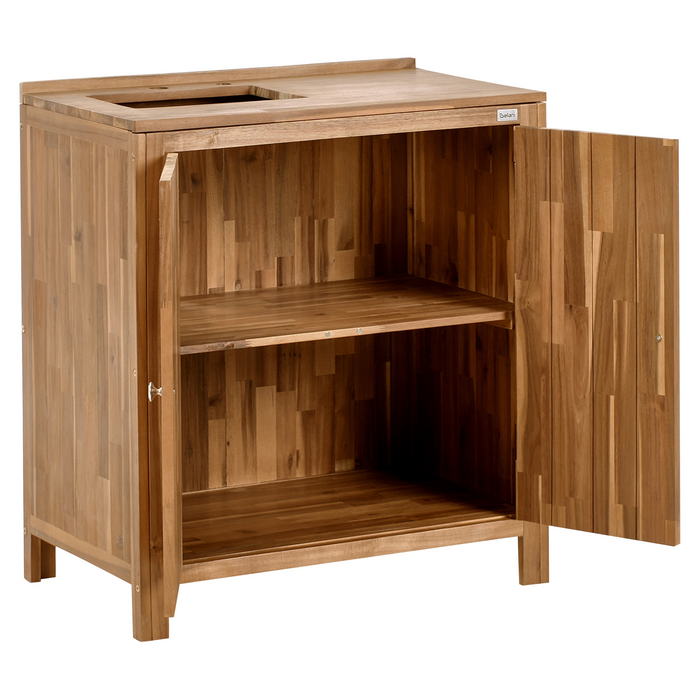 Beliani - VENOSA - Buitenkeuken kast set - Bruin|Zilver - Acaciahout