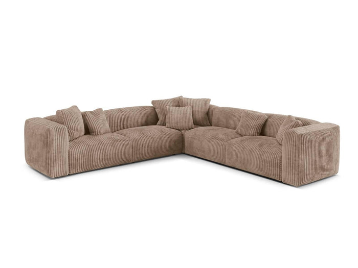 Micadoni 5-zits hoekbank Martina ribstof