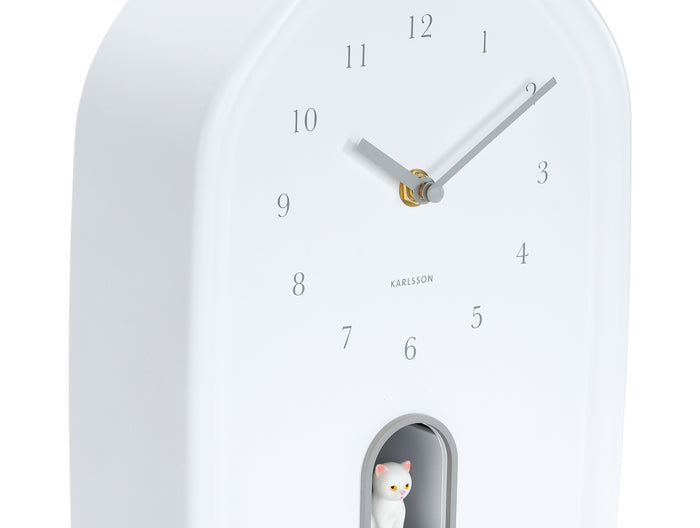 Karlsson - Wandklok Modern Kitty - Wit- Ø29,1cm