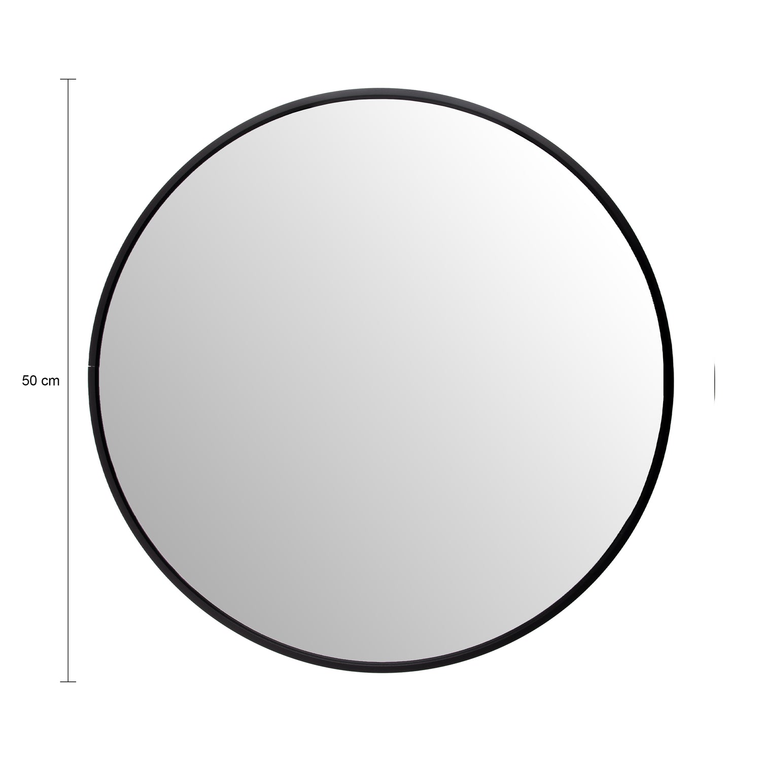 QUVIO Spiegel ø50 cm - Rond - Zwart