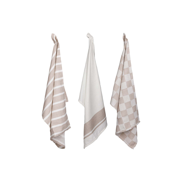 Cosy & Trendy Theedoeken Stoff Sand 50 x 70 cm - 3 Stuks