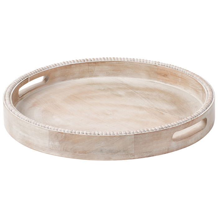 Beliani - DAMANHUR - Dienblad - Lichtbruin - Mangohout