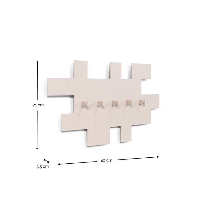 Spinder Design kapstok Tetromino - Silky Taupe - 5 haken