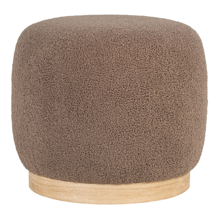 Artichok Kenna Ronde Poef Bouclé Bruin Ø 44,5 cm