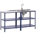 Beliani - VILAMA - Tuin kookeiland set - Blauw - 2-delig - RVS
