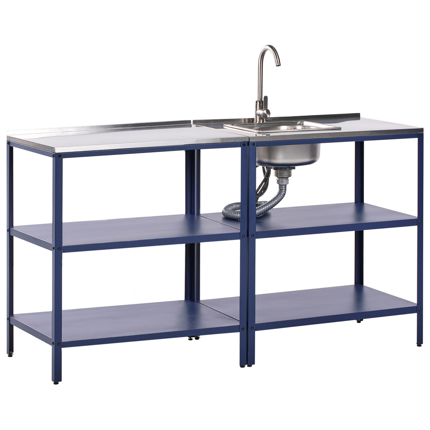 Beliani - VILAMA - Tuin kookeiland set - Blauw - 2-delig - RVS