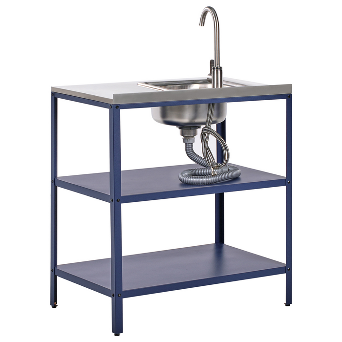 Beliani - VILAMA - Tuin kookeiland set - Blauw - 2-delig - RVS