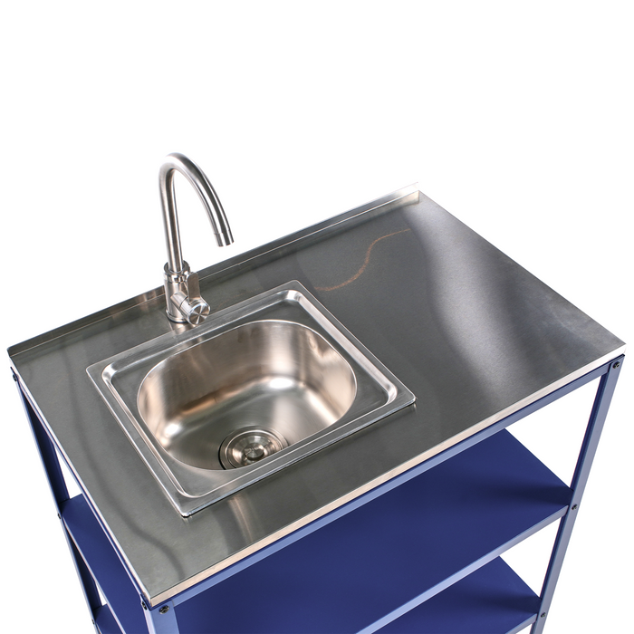 Beliani - VILAMA - Tuin kookeiland set - Blauw - 2-delig - RVS