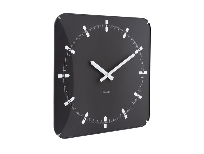 Karlsson - Wandklok Sucinto Dome Vierkant - Zwart