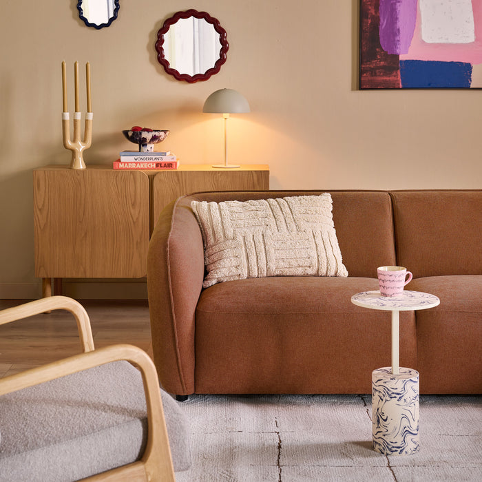 by fonQ Soft Hoekbank Rechts - Open Eind - Miro Chenille - Terra