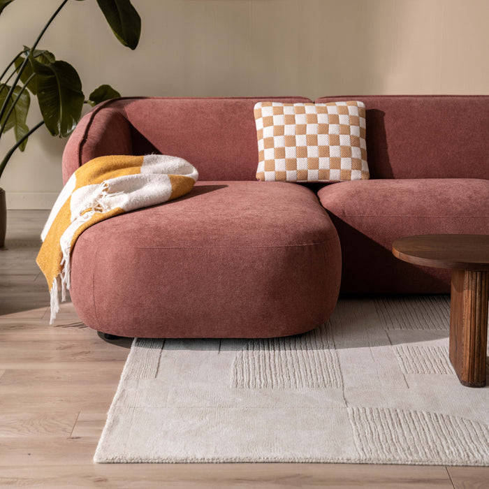 by fonQ Soft U-bank Rechts - Micro Chenille - Oud Roze