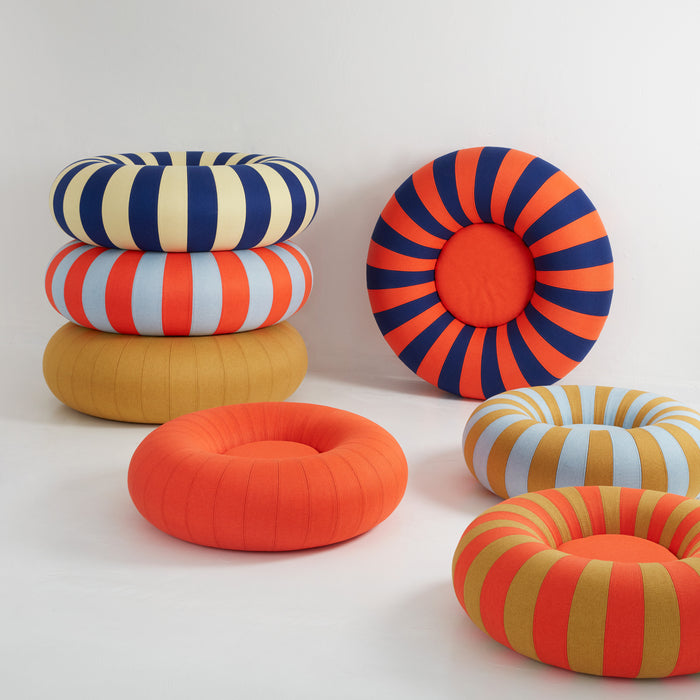 Studio About Float Poef Medium - Dark Blue / Yellow