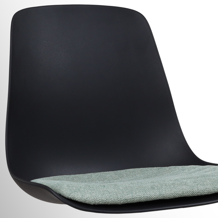 Nolon Nino-Liv Barkruk Zwart - Zacht Groen Kussen - Wit Frame - 65 cm