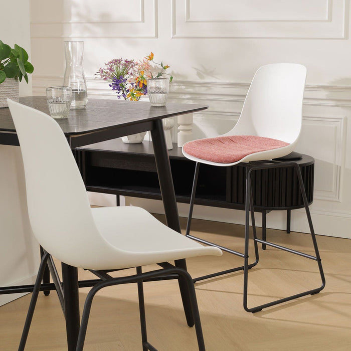 Nolon Nino-Liv Barkruk Wit - Terracotta Kussen - Zwart Frame - 75 cm