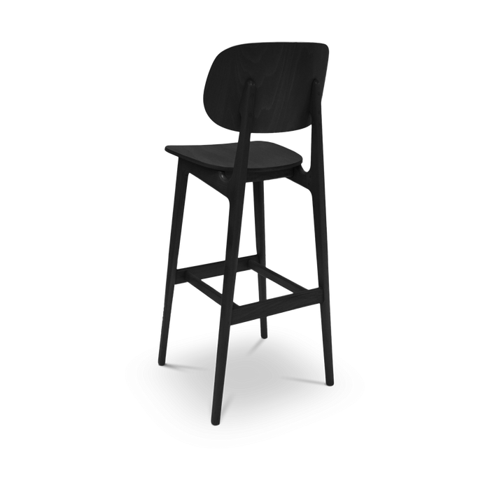 Bosse & Bo Bonn houten barkruk zwart gebeitst - 77 cm