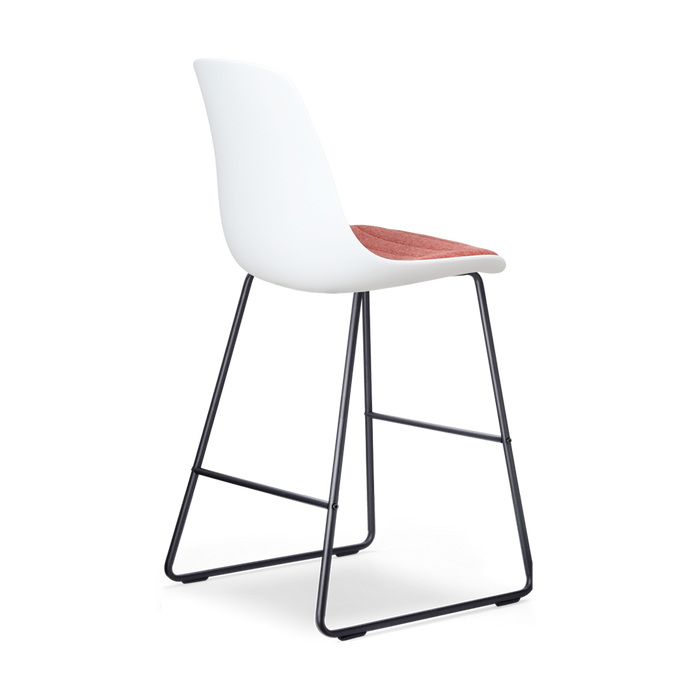 Nolon Nino-Liv Barkruk Wit - Terracotta Kussen - Zwart Frame - 65cm