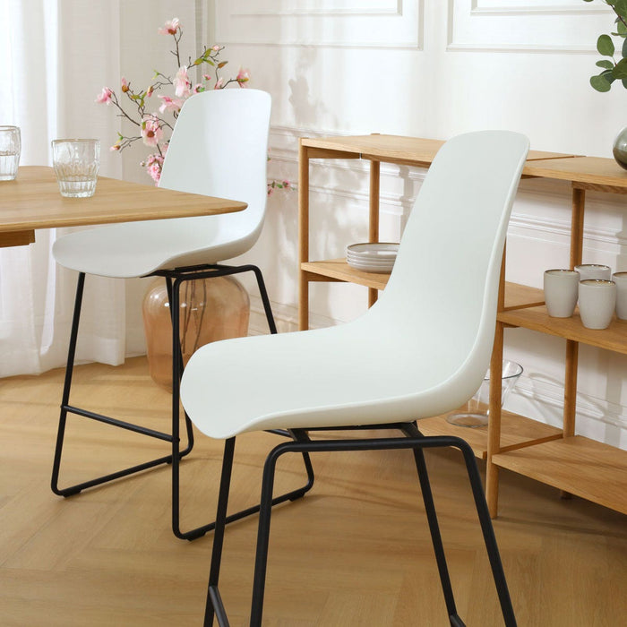 Nolon Nino-Pip Barkruk Wit - Kunststof - Zwart Onderstel - 65 cm