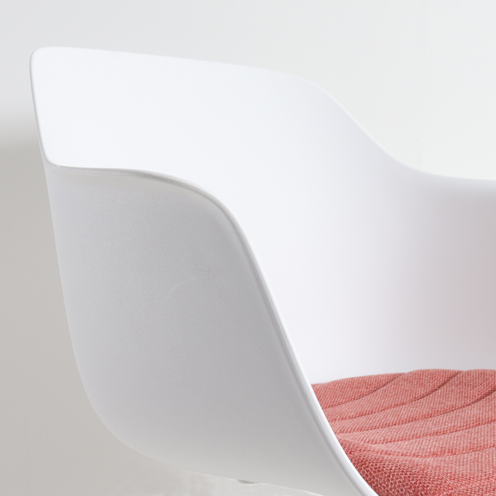 Nolon Nino-Liz Barkruk Wit - Terracotta Kussen - Zwart Frame - 75 cm