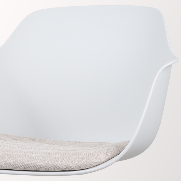 Nolon Nino-Liz Barkruk Wit - Beige Kussen - Zwart Onderstel - 65 cm