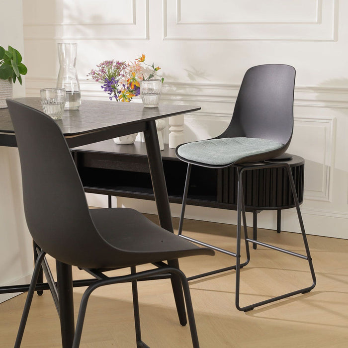 Nolon Nino-Liv Barkruk Zwart - Zacht Groen Kussen - Zwart Frame - 65cm