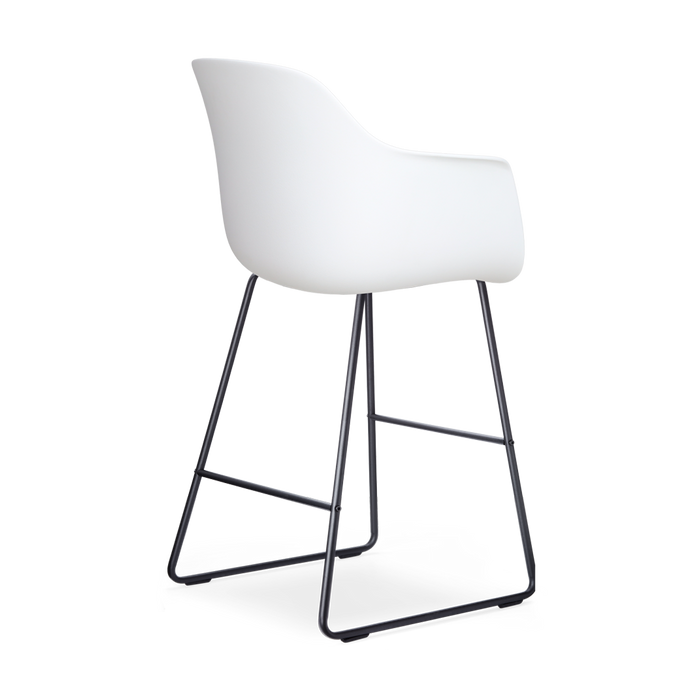 Nolon Nino-Liz Barkruk Wit - Zacht Groen Kussen - Zwart Frame - 65 cm