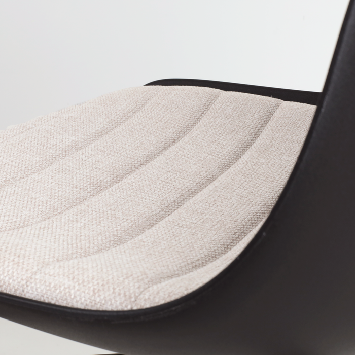 Nolon Nino-Liv Barkruk Zwart - Beige Kussen - Wit Frame - 65cm