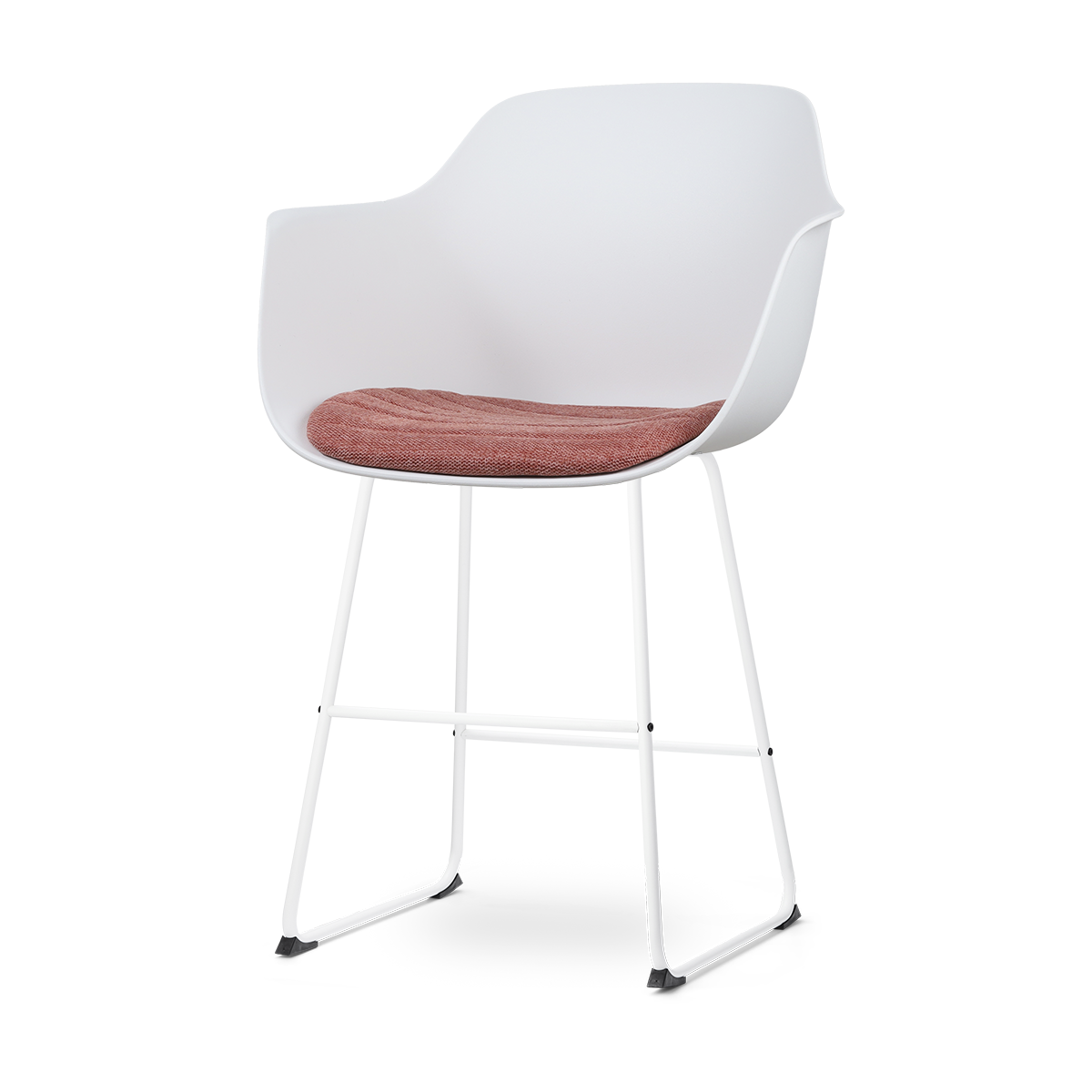 Nolon Nino-Liz Barkruk Wit - Terracotta Kussen - Wit Frame - 65 cm