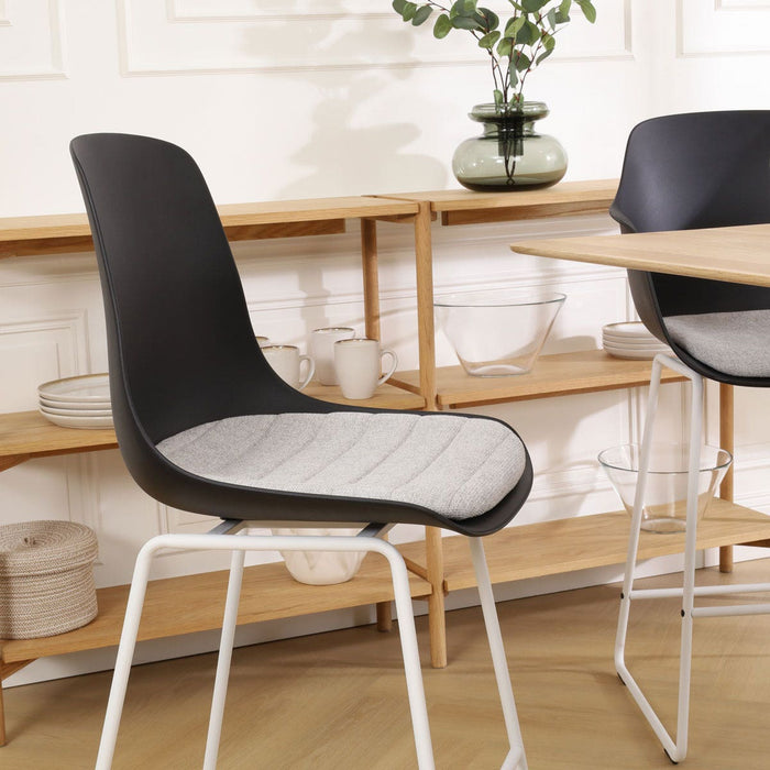 Nolon Nino-Liv Barkruk Zwart - Lichtgrijs Kussen - Wit Frame - 65cm