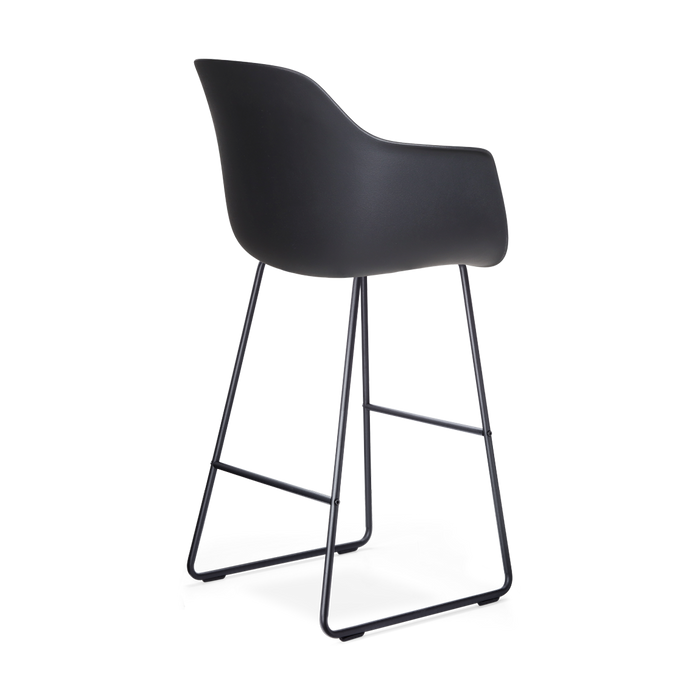 Nolon Nino-Liz Barkruk Zwart - Zachtgroen Kussen - Zwart Frame - 75 cm