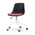 Nolon Nout-Liv Bureaustoel Zwart - Terracotta Kussen - Wit Onderstel
