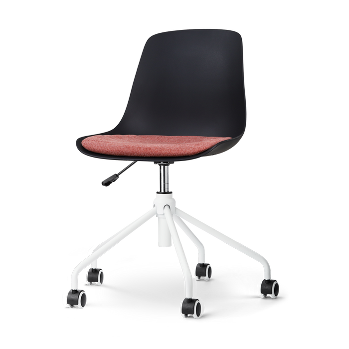 Nolon Nout-Liv Bureaustoel Zwart - Terracotta Kussen - Wit Onderstel
